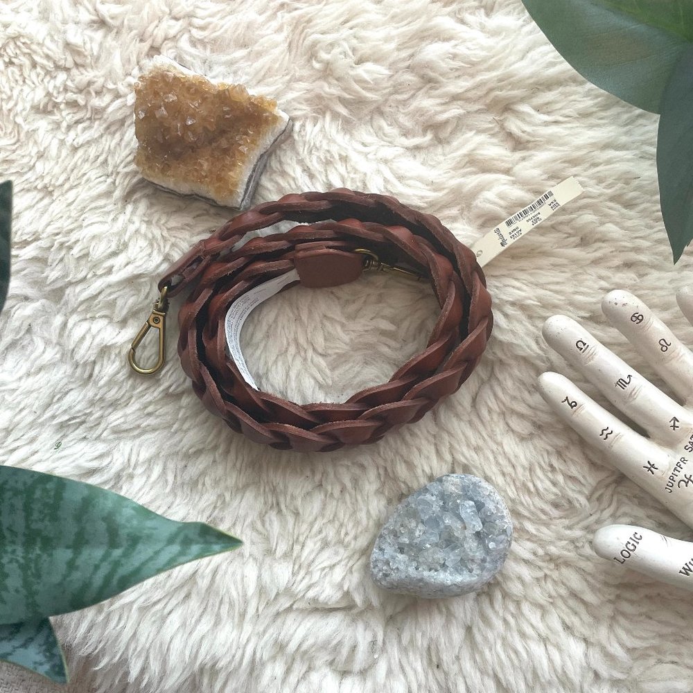 Madewell The Shoulder Bag Strap: Braided Leather Edition / ENGLISH SADDLE